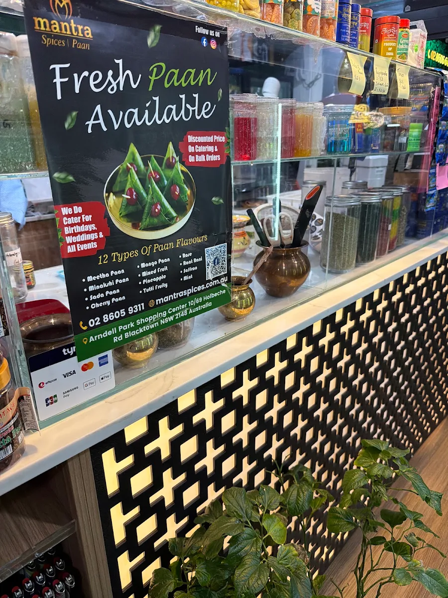 Menu, Mantra Paan & Cafe Wentworthville