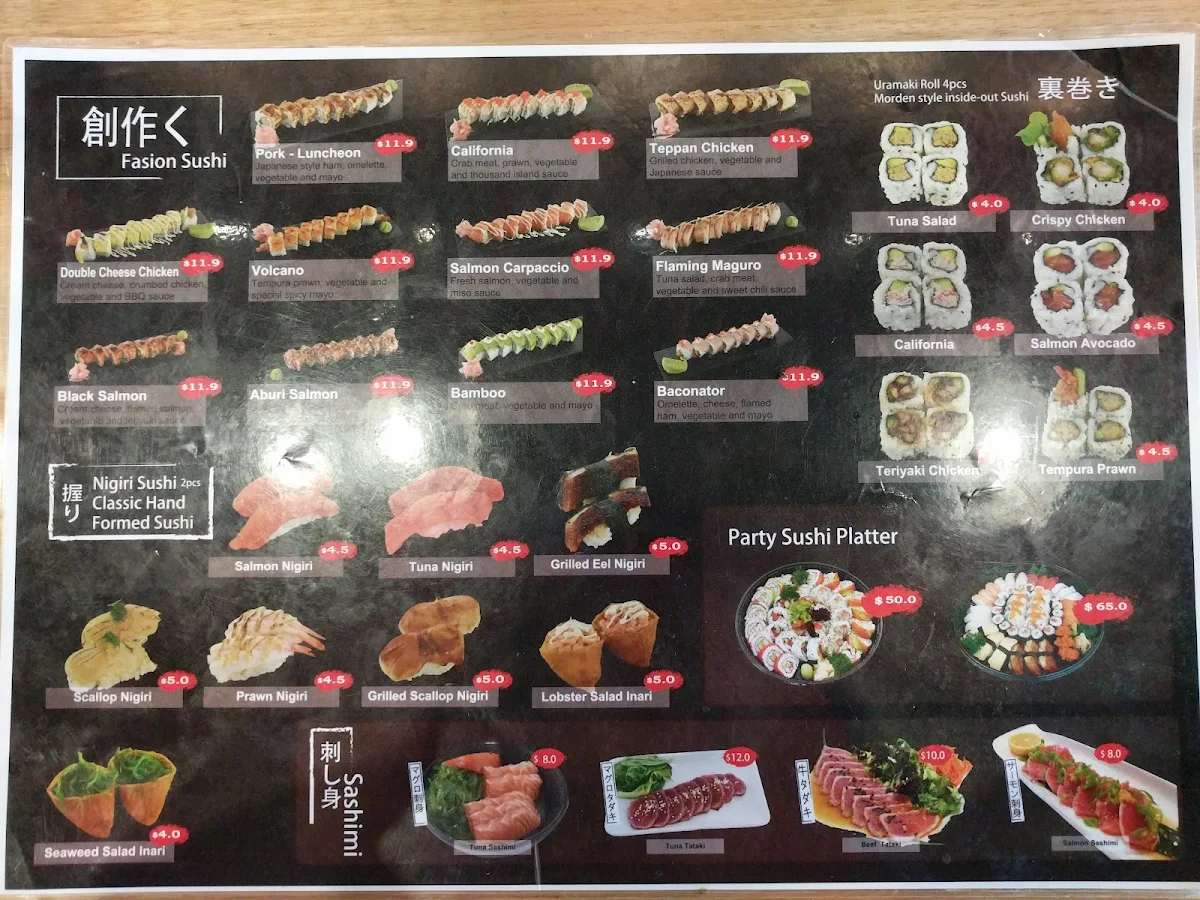 Menu, Ninja Sushi Burrito - Allenstown