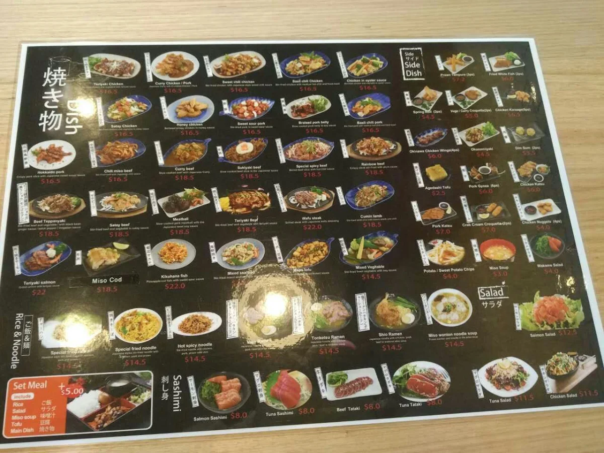 Menu, Ninja Sushi Burrito - Allenstown