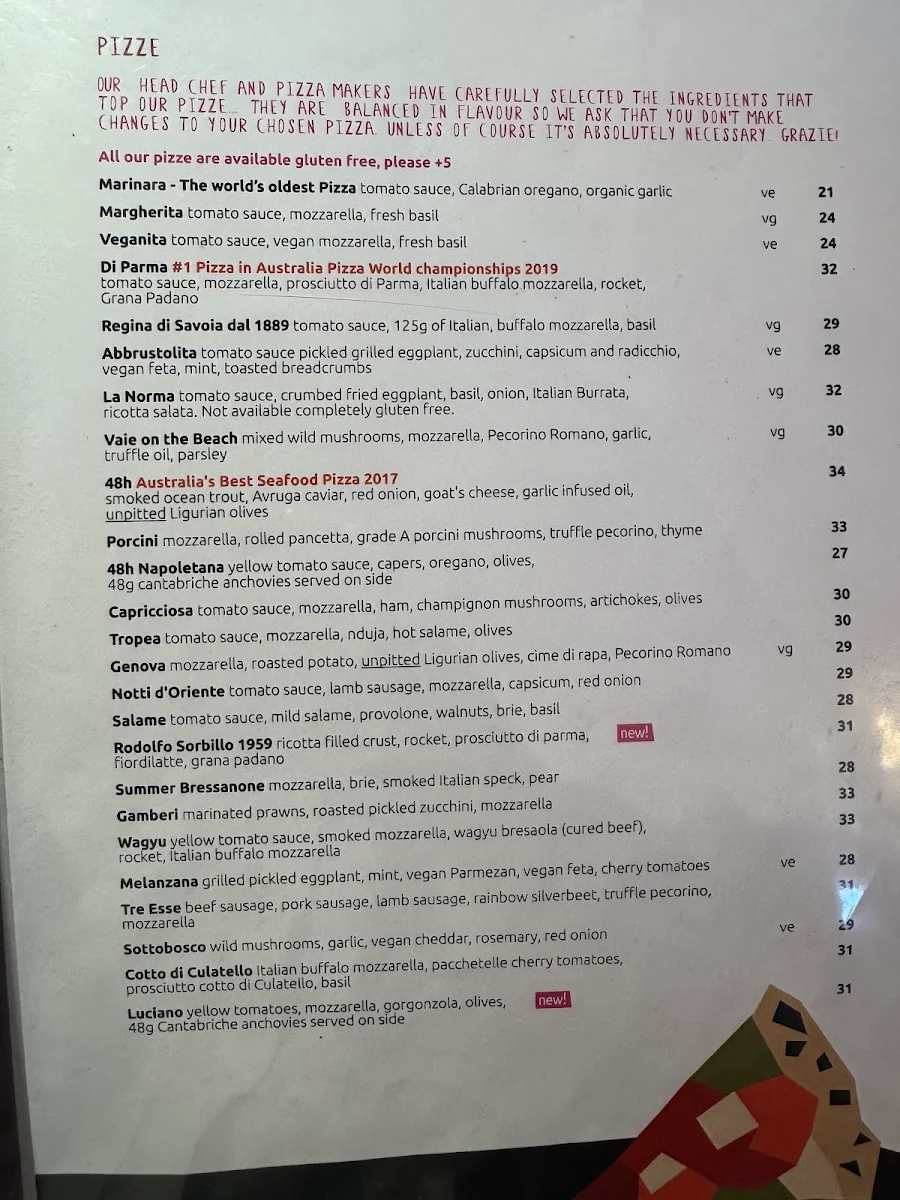 Menu, 🍕48h Pizza e Gnocchi Bar - Italian Restaurant in South Yarra