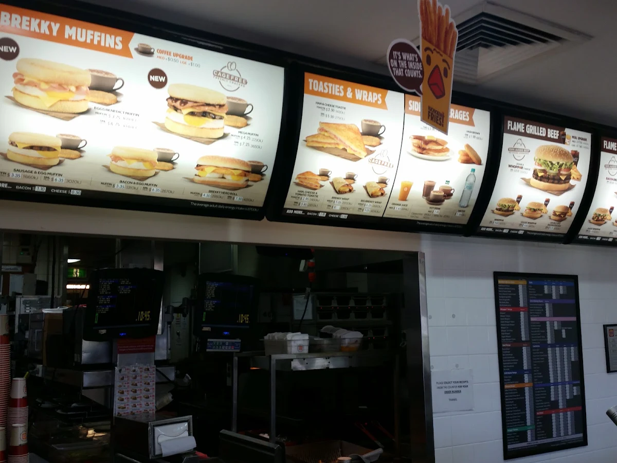 Menu, Hungry Jack's Burgers Dural