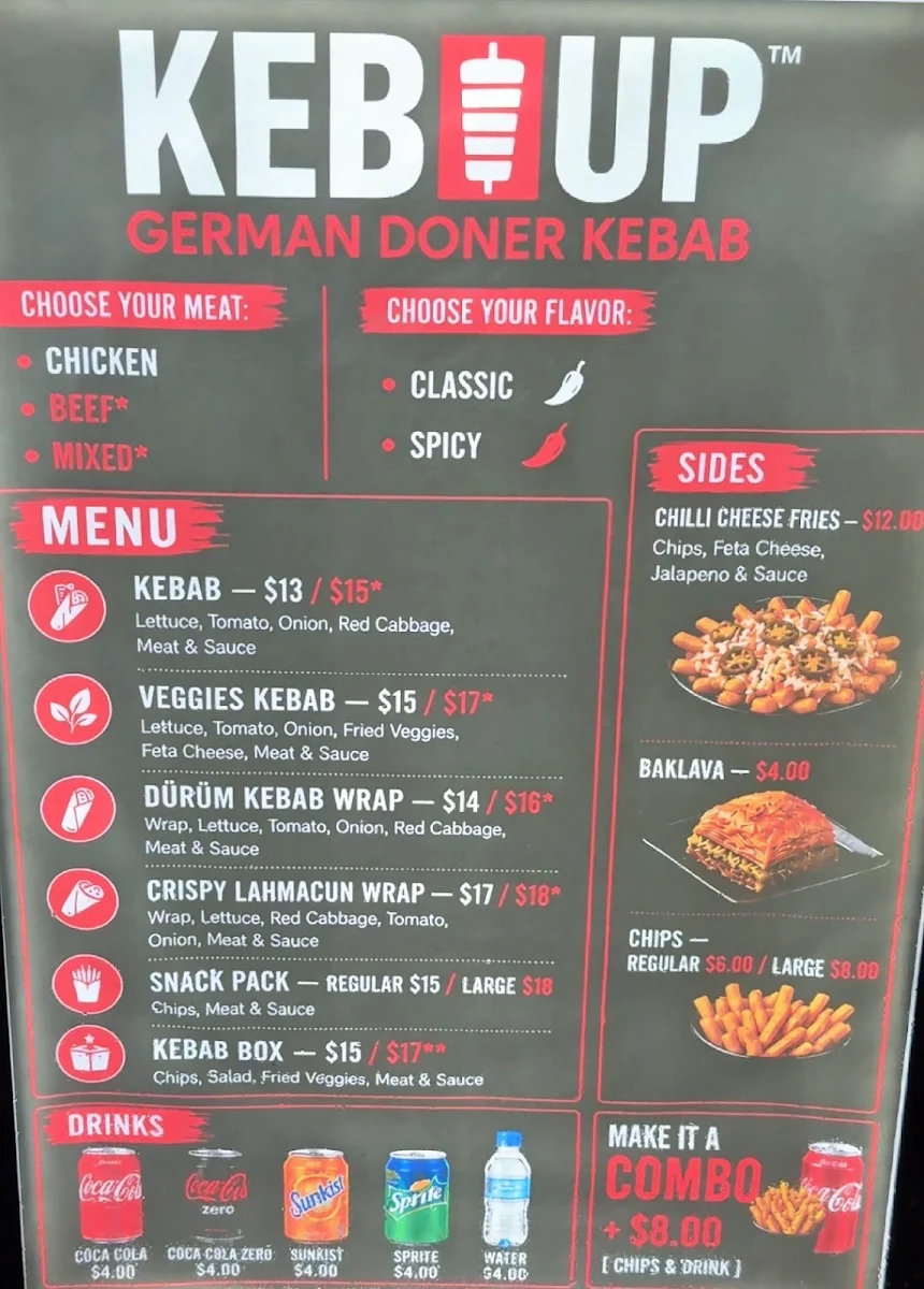 Menu, KEB UP - German Döner Kebab