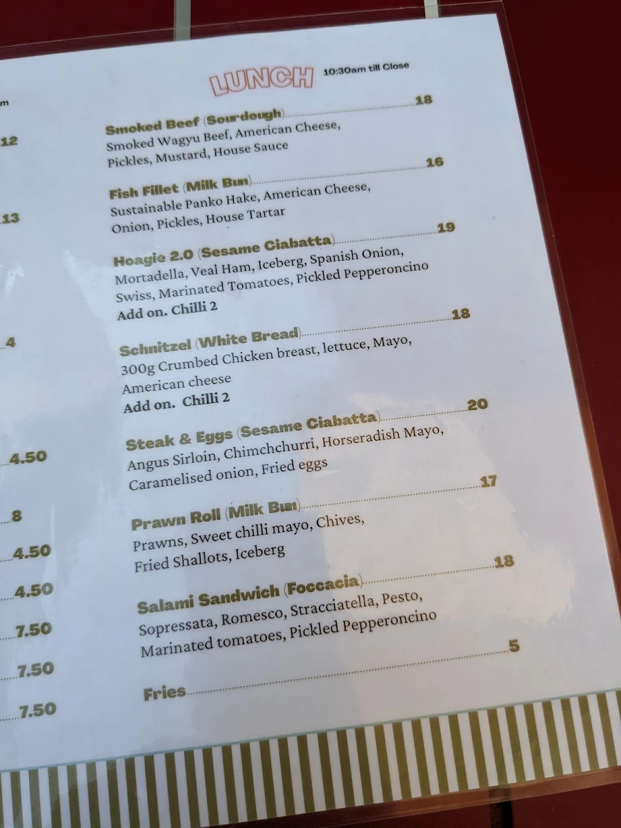 Menu, Self Raised Snack Shoppe
