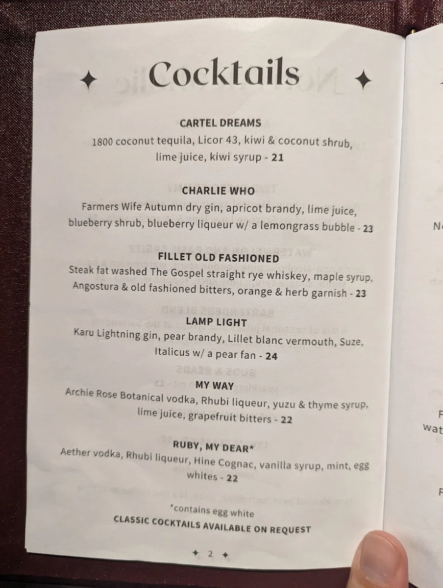 Menu, The Underground