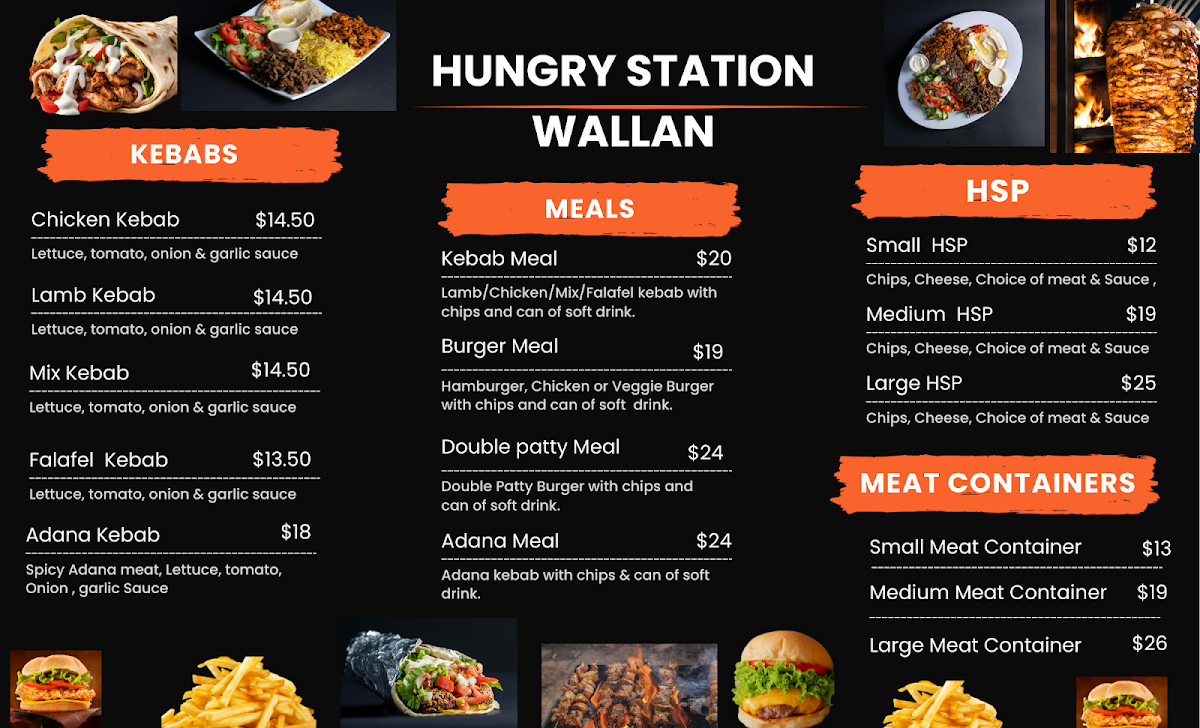 Menu, Hungry Station Wallan