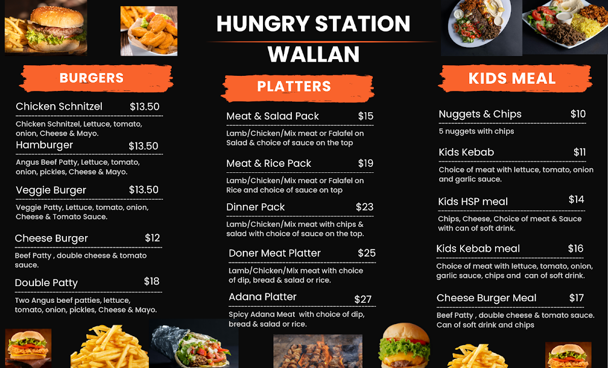 Menu, Hungry Station Wallan