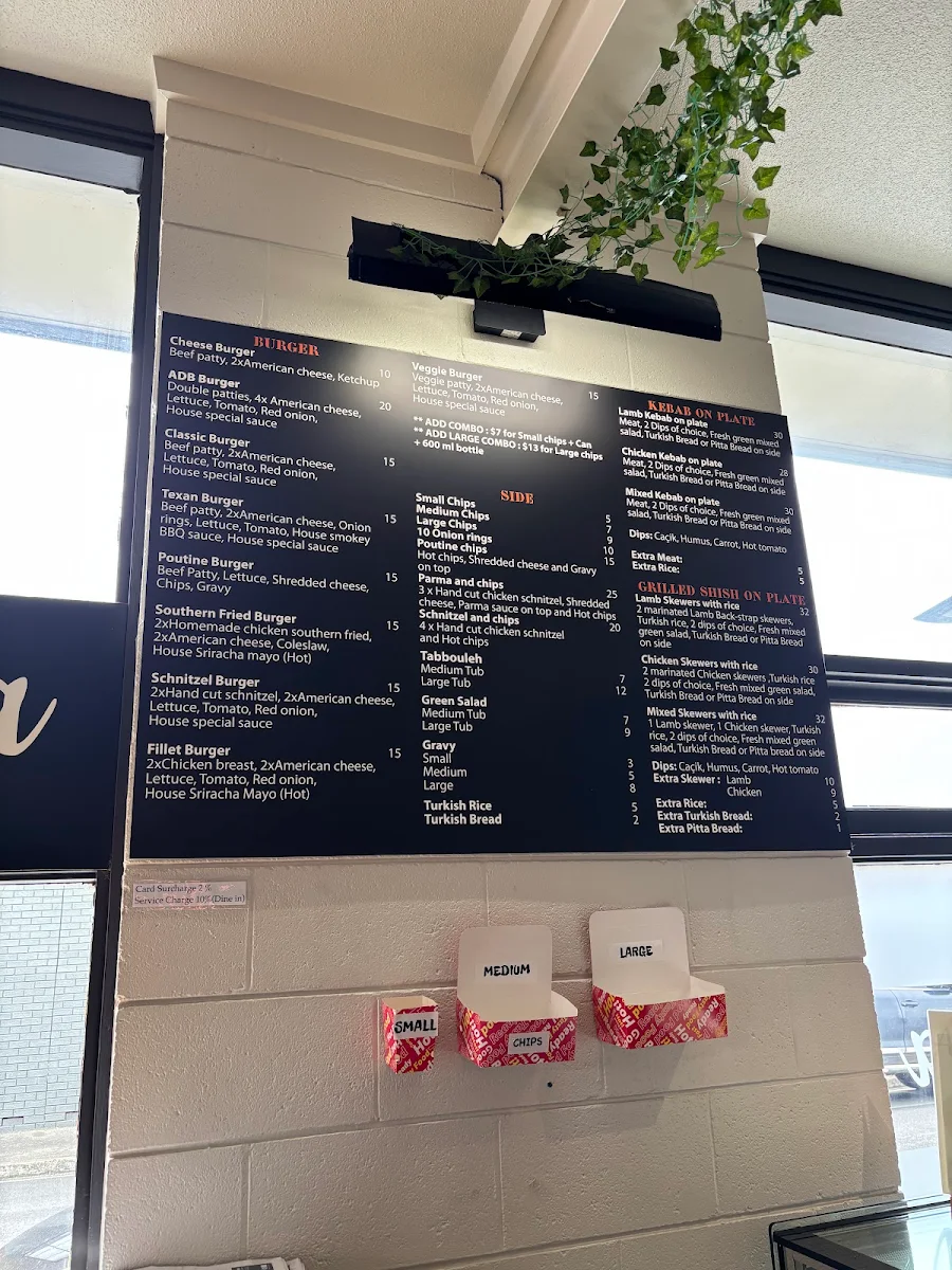 Menu, Alanya Kebab House
