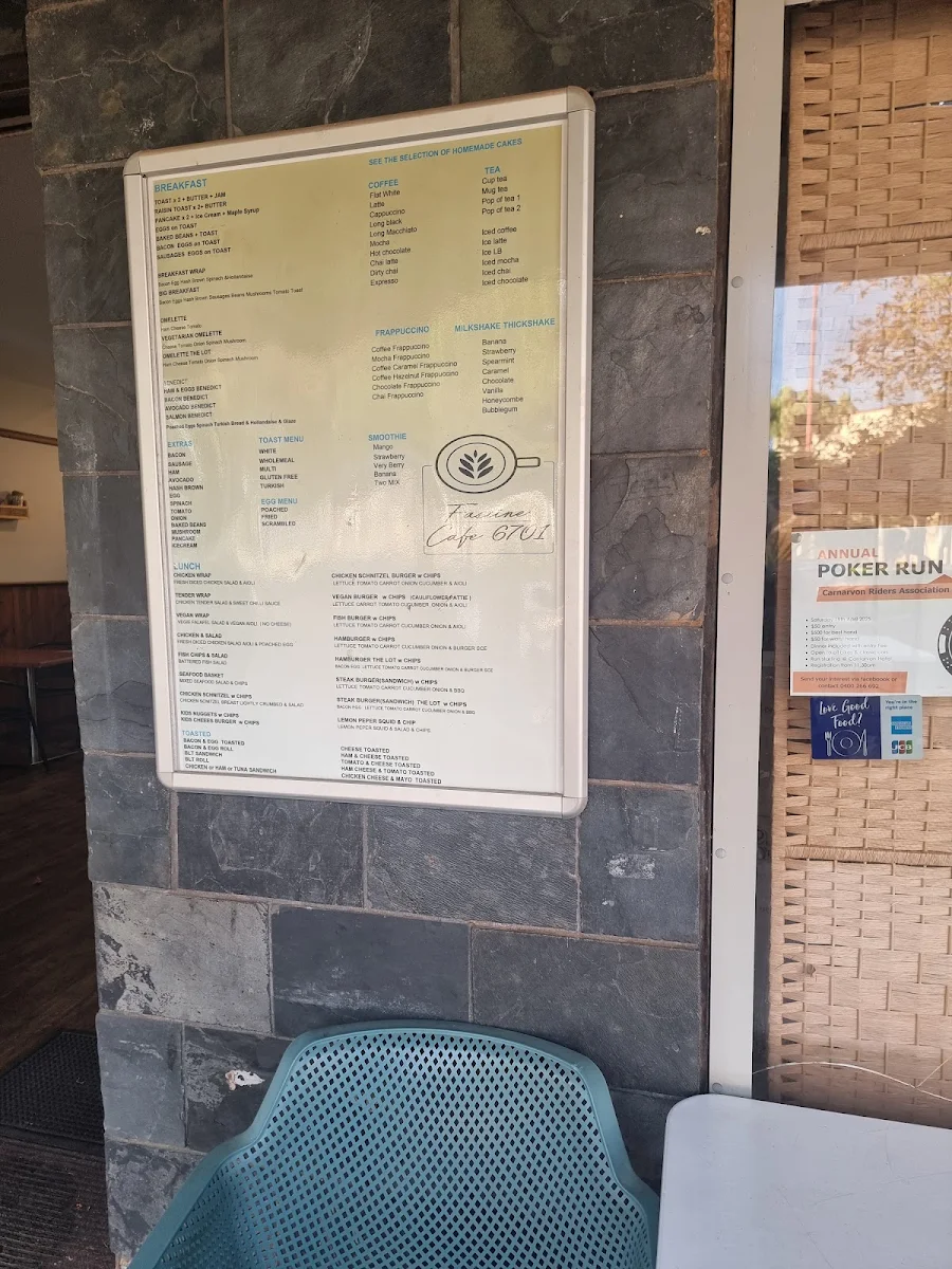 Menu, Fascine Café 6701