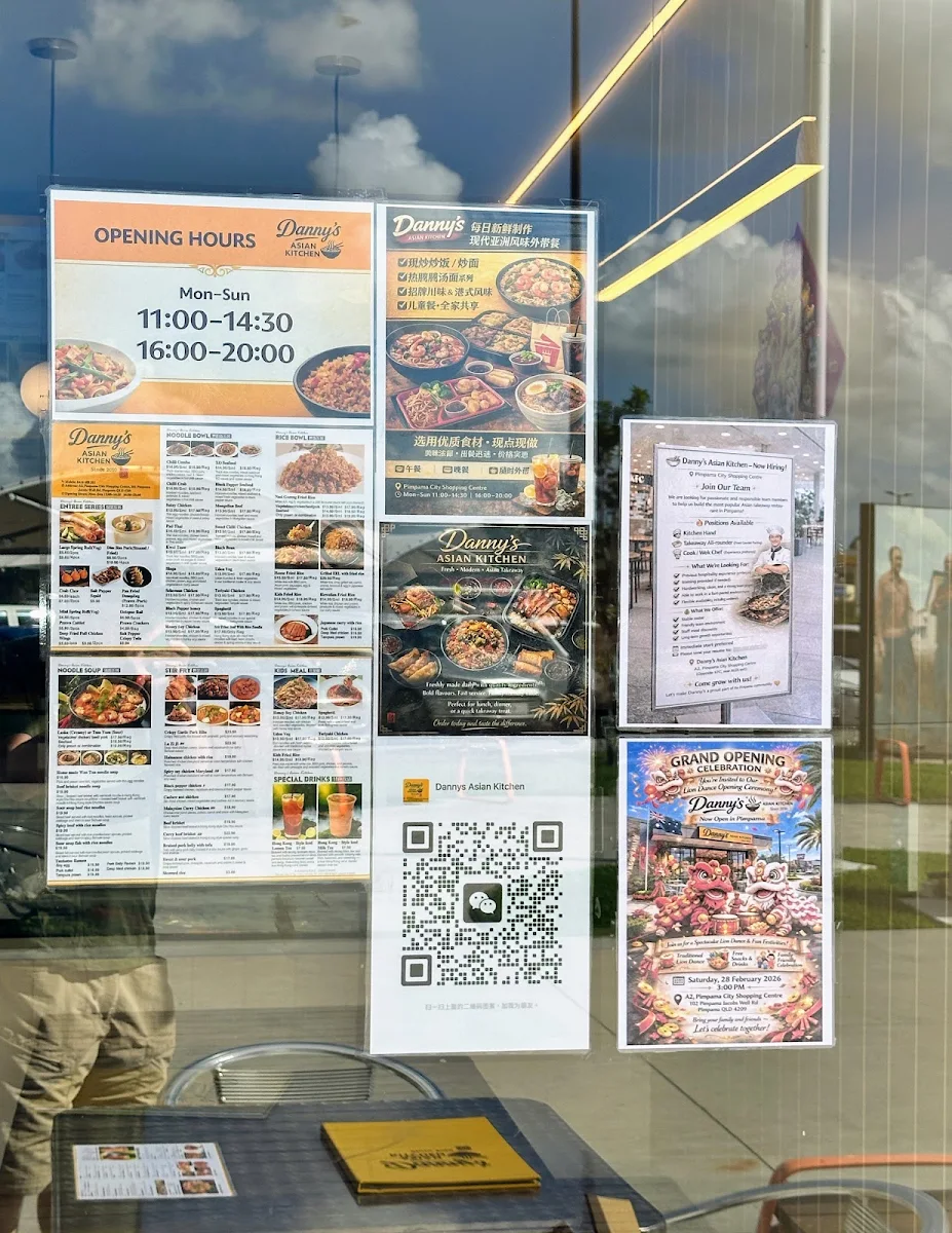 Menu, Danny’s Asian Kitchen