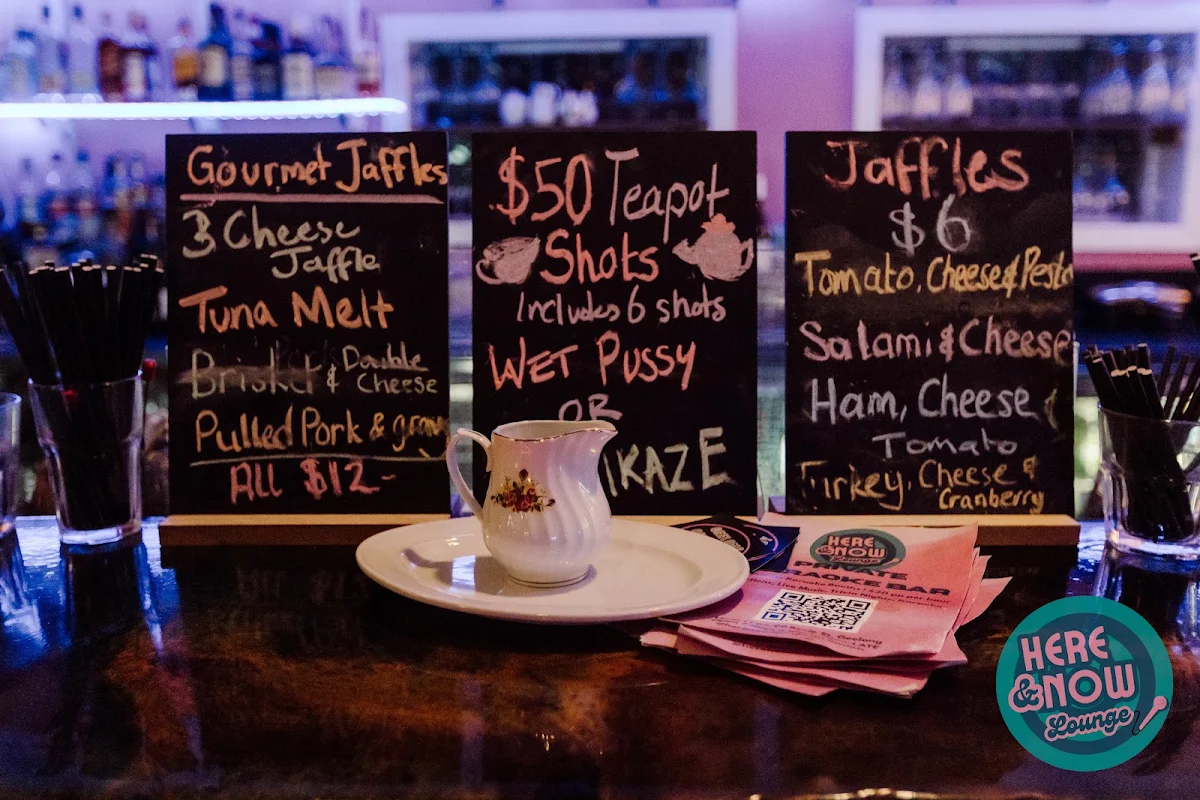 Menu, Here & Now Lounge