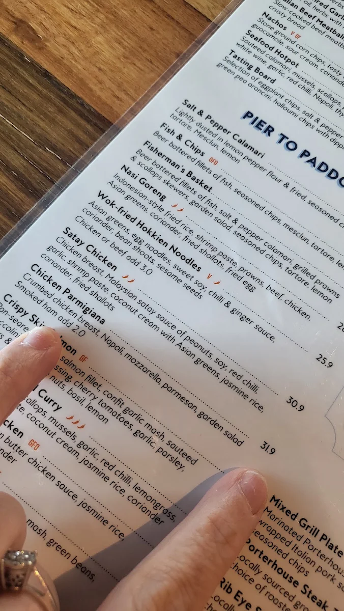 Menu, The Groove Train Epping