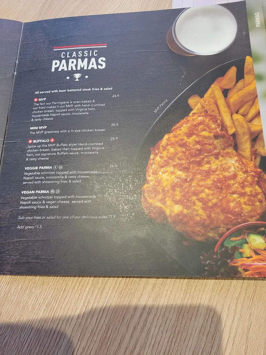 Menu, The Sporting Globe Bar & Grill Chirnside Park