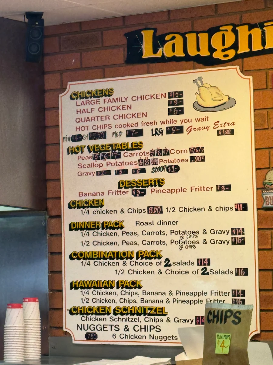 Menu, Laughing Chicken