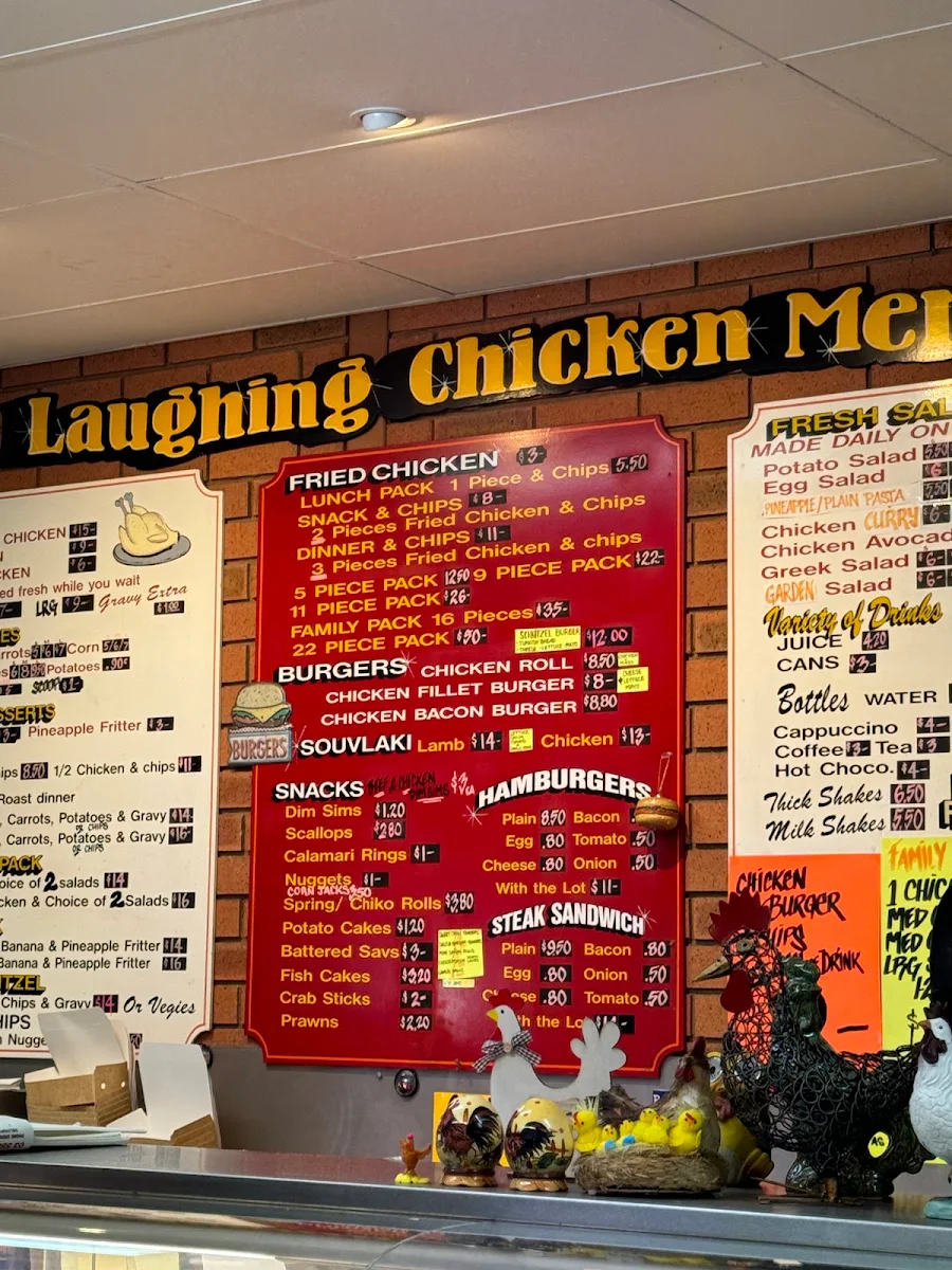 Menu, Laughing Chicken