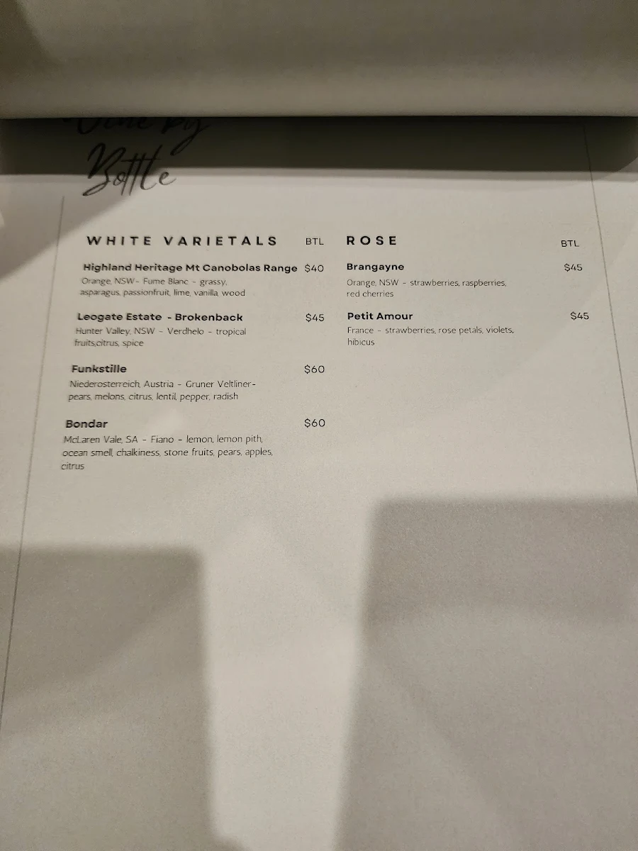 Menu, The George Hotel