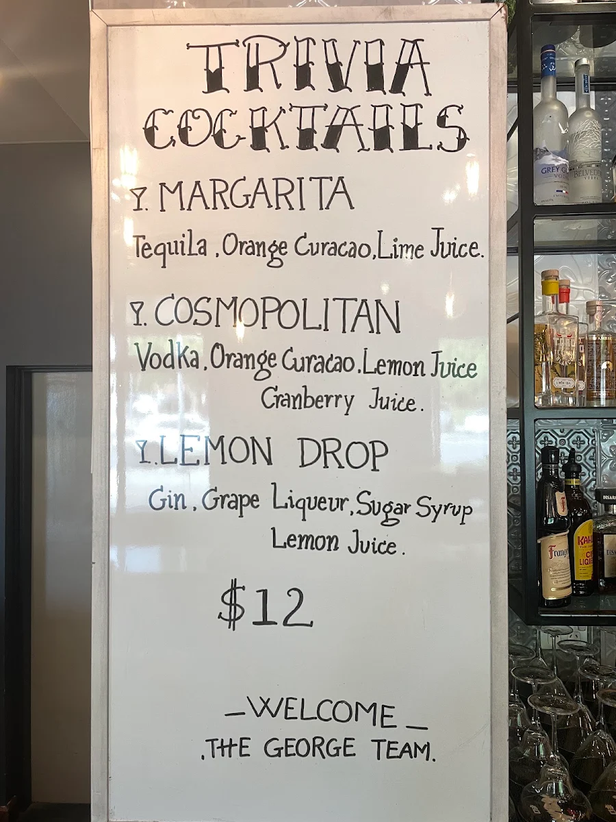 Menu, The George Hotel