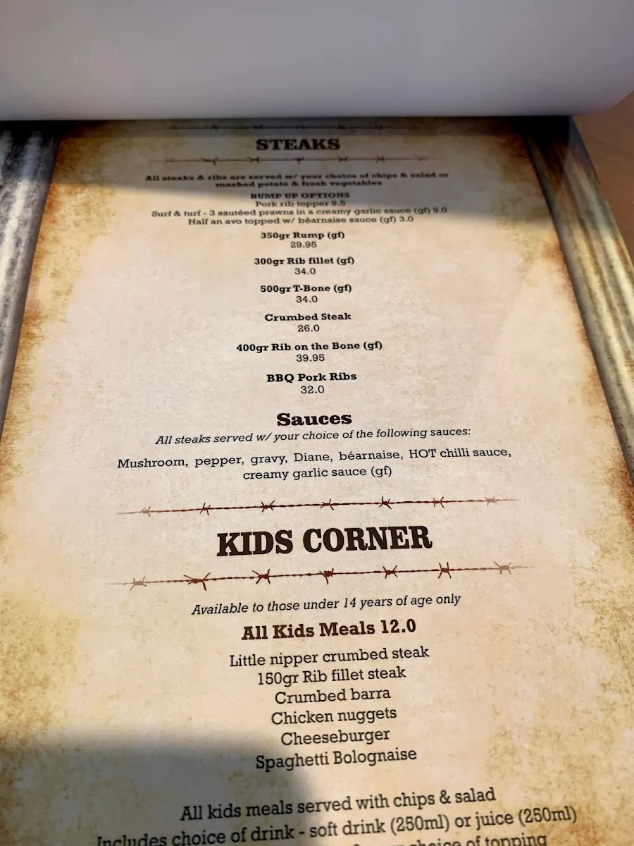 Menu, Gateway Hotel