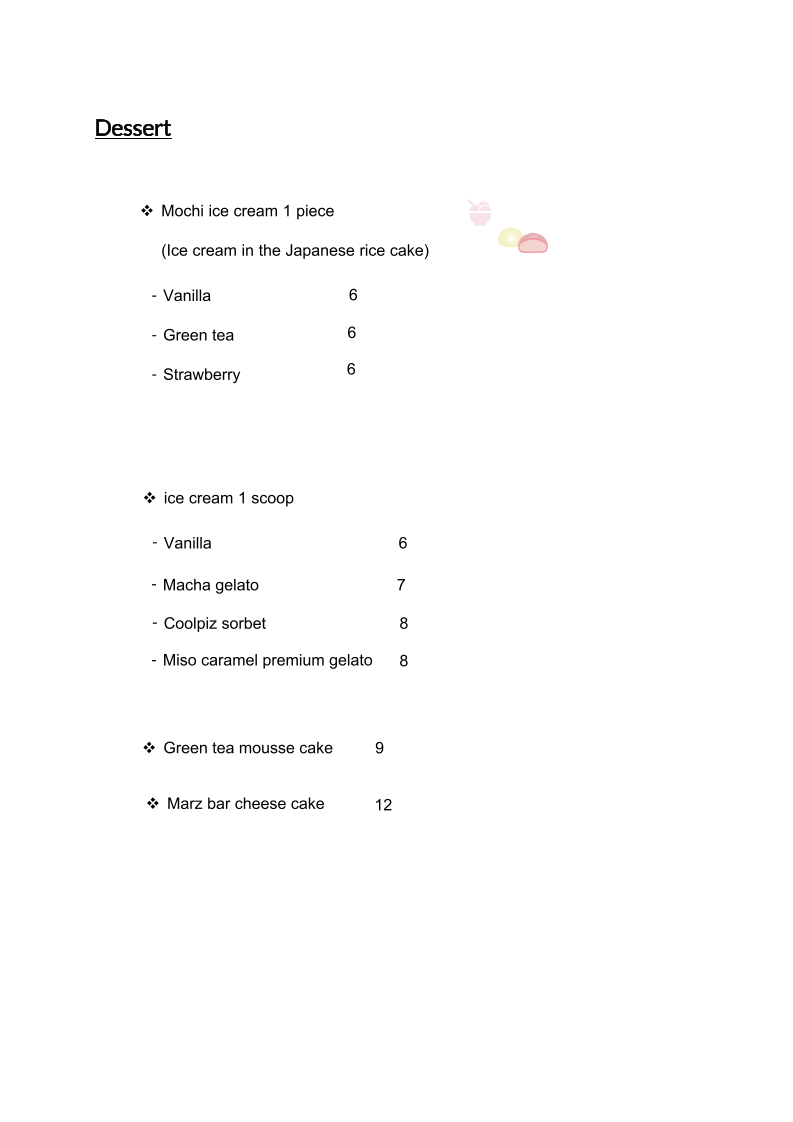 Menu, Sushi & Grill @ York Street