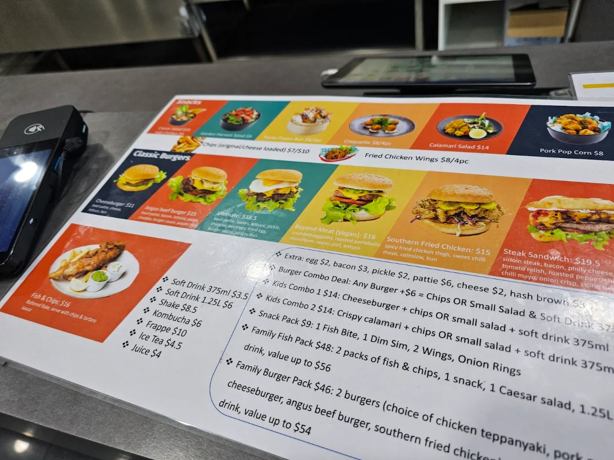Menu, Banger Burger & Flake Eatery