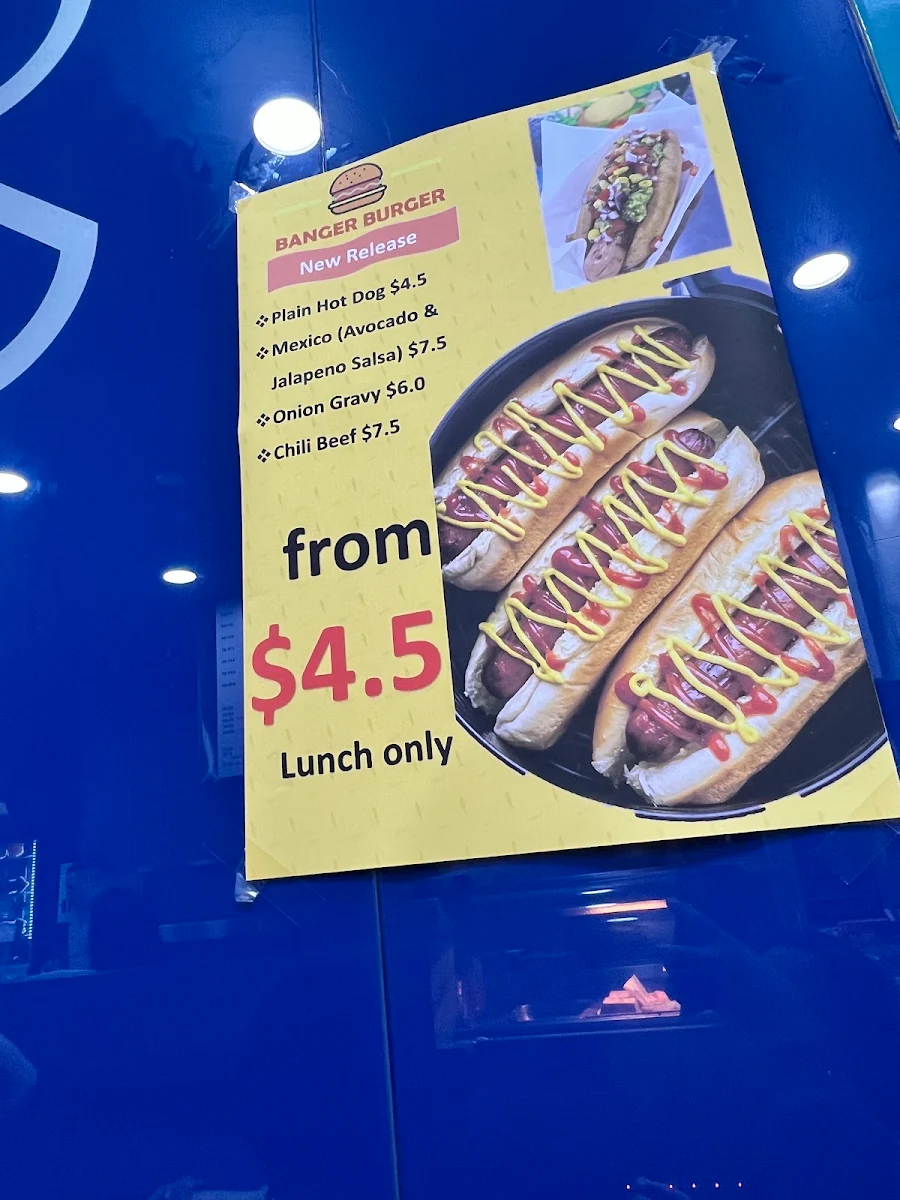 Menu, Banger Burger & Flake Eatery