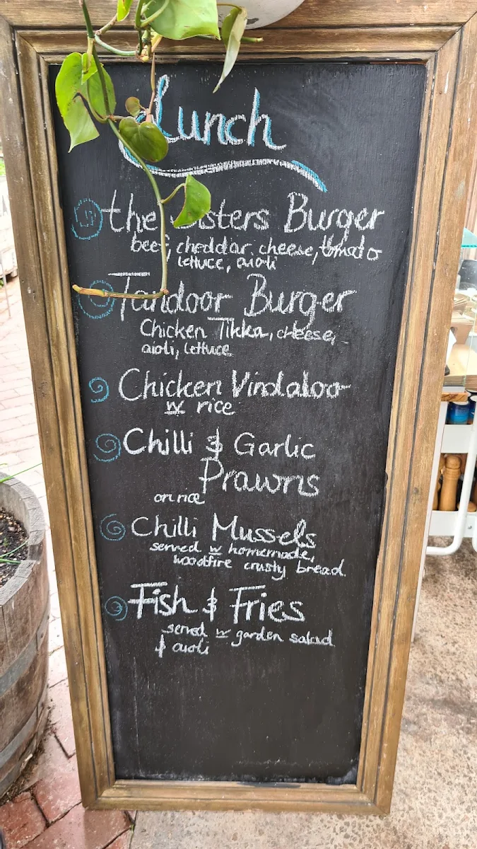 Menu, The Sisters Kitchen Garden Cafe