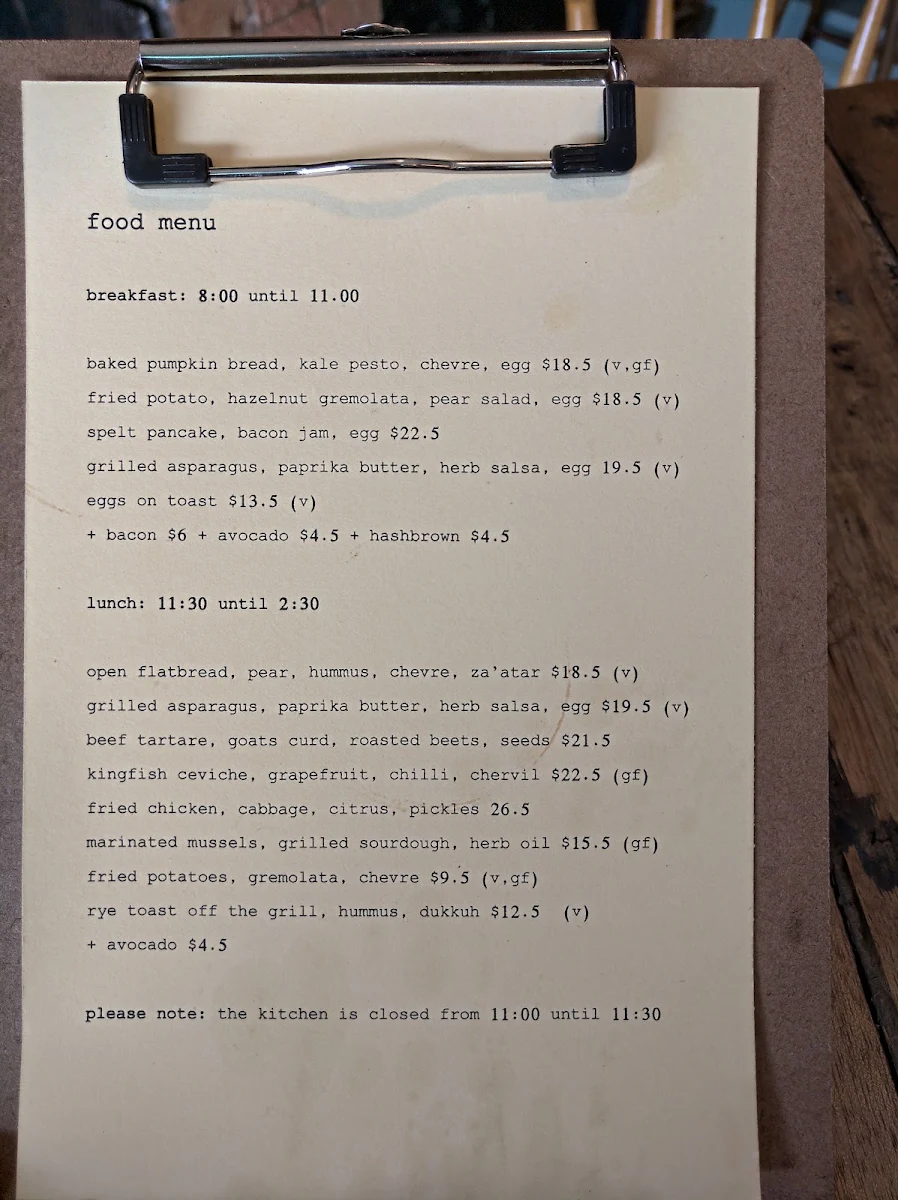 Menu, Parla