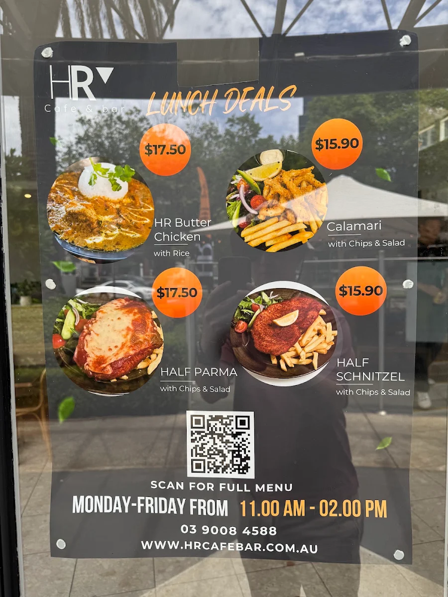 Menu, HR Cafe & Bar