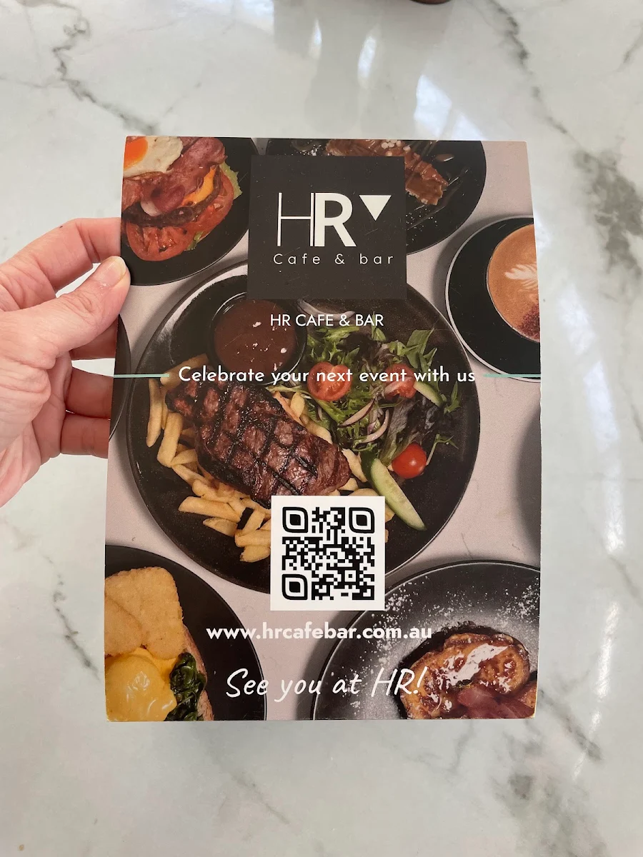 Menu, HR Cafe & Bar