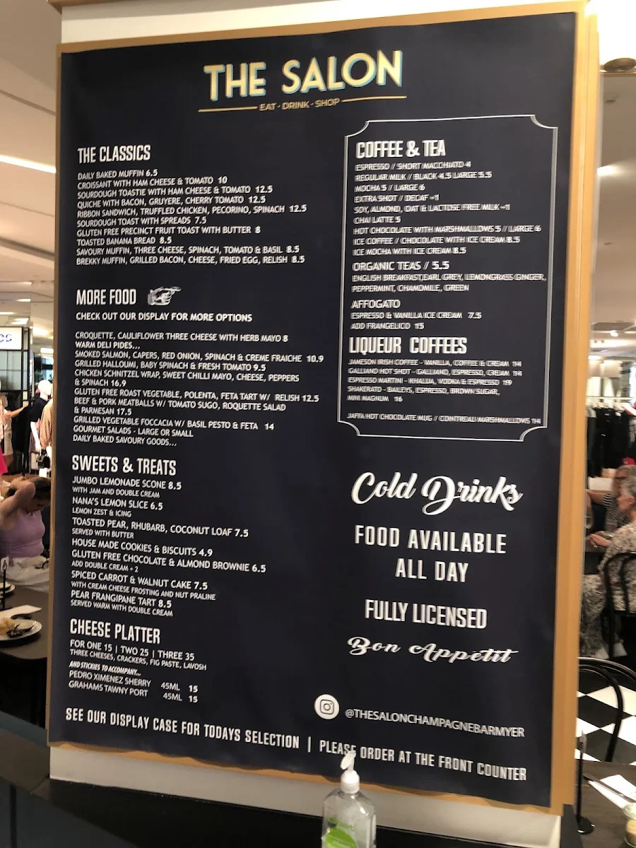 Menu, The Salon Champagne Bar & Eatery