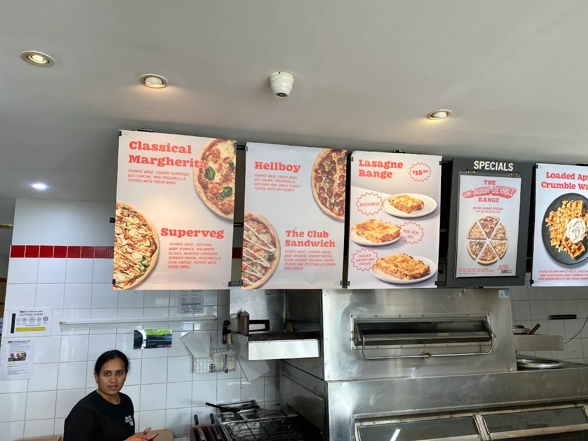 Menu, Bubba Pizza Pakenham