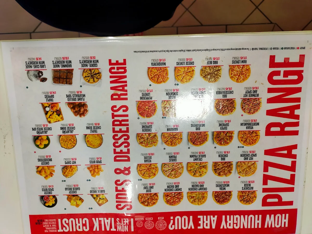 Menu, Pizza Hut Gympie Dine In
