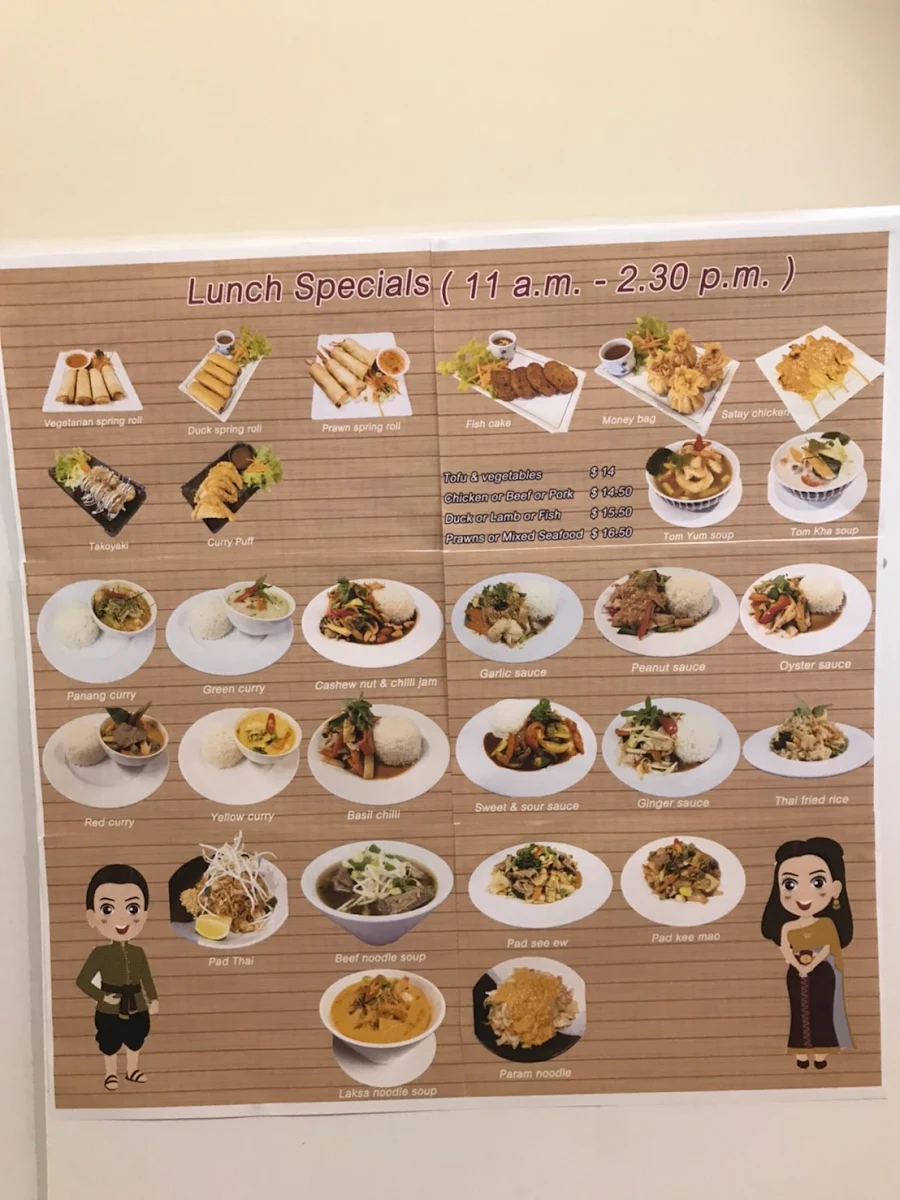 Menu, Kewarra Thai Cuisine
