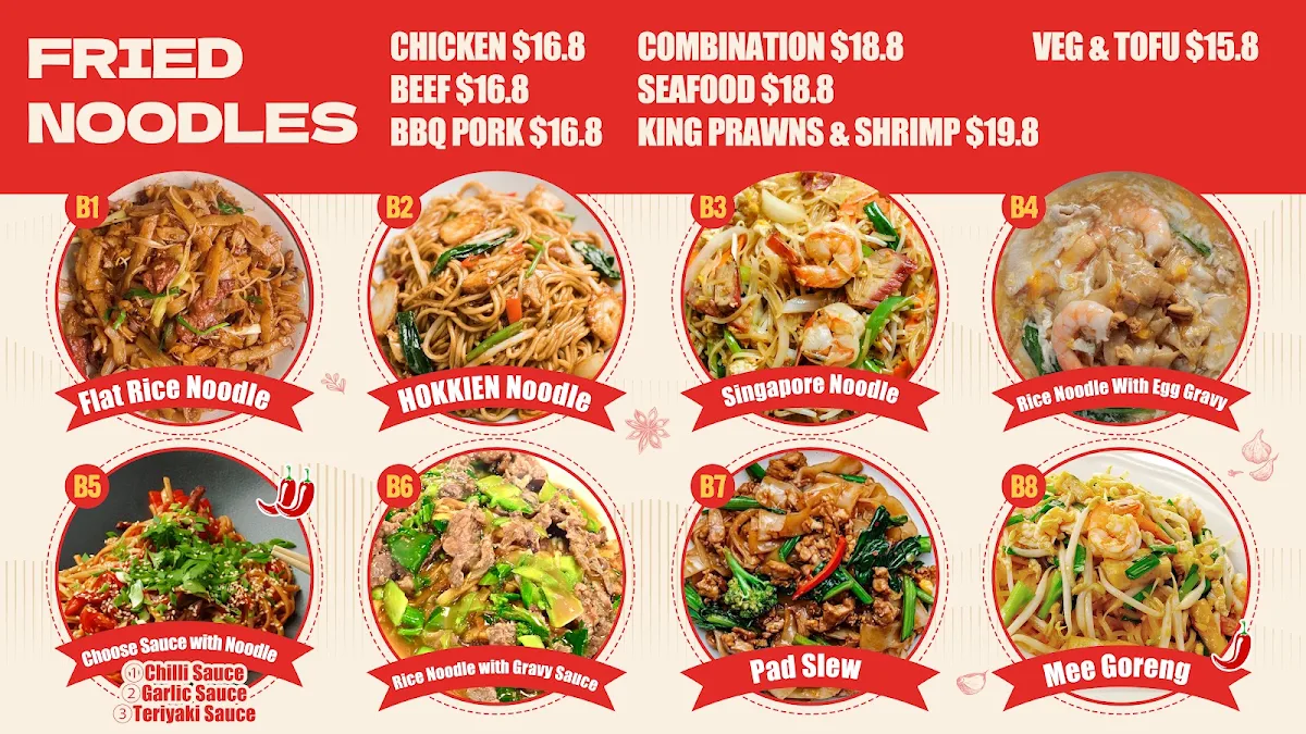 Menu, Malan Rice Noodle & Dumpling