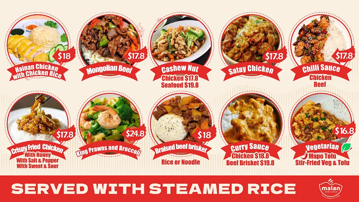 Menu, Malan Rice Noodle & Dumpling