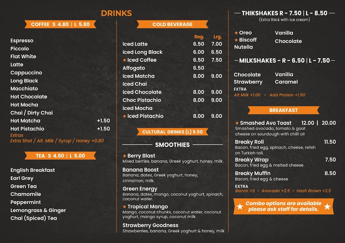 Menu, The Koffee Culture
