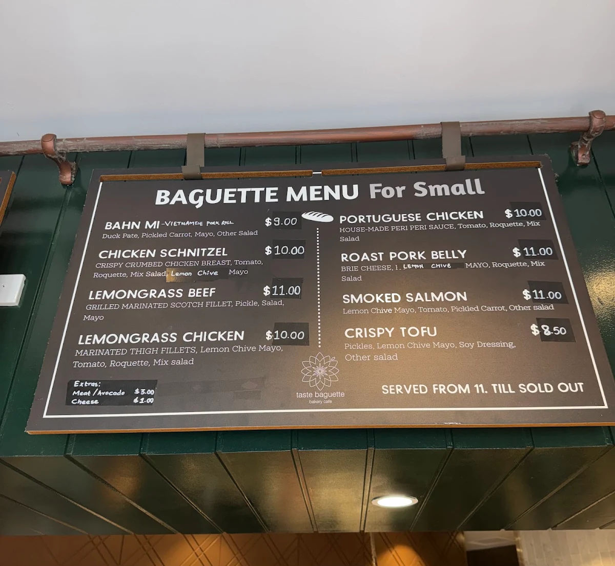 Menu, Taste Baguette