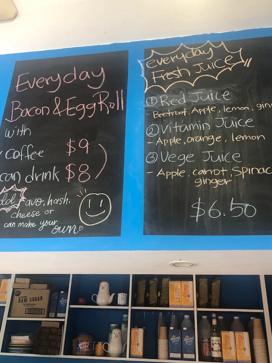 Menu, Cambridge Cafe Chatswood