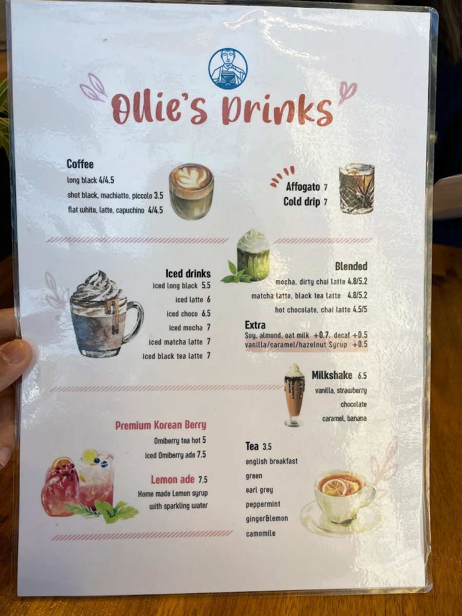 Menu, Cambridge Cafe Chatswood