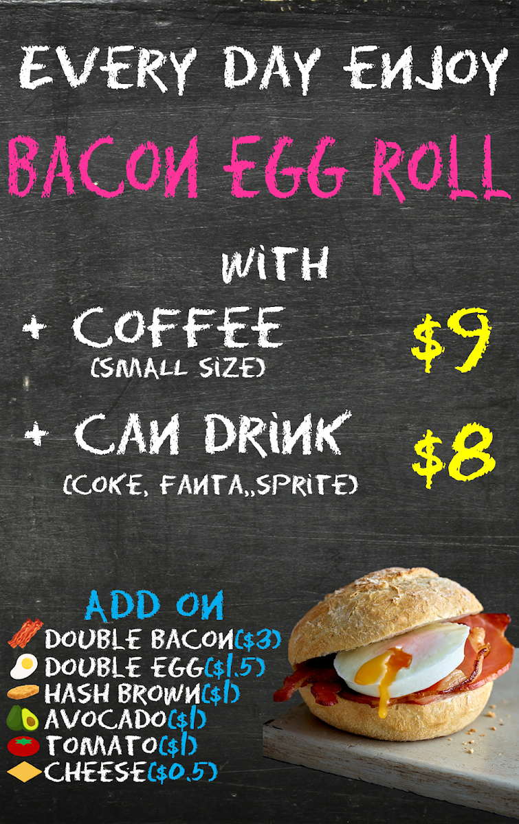 Menu, Cambridge Cafe Chatswood