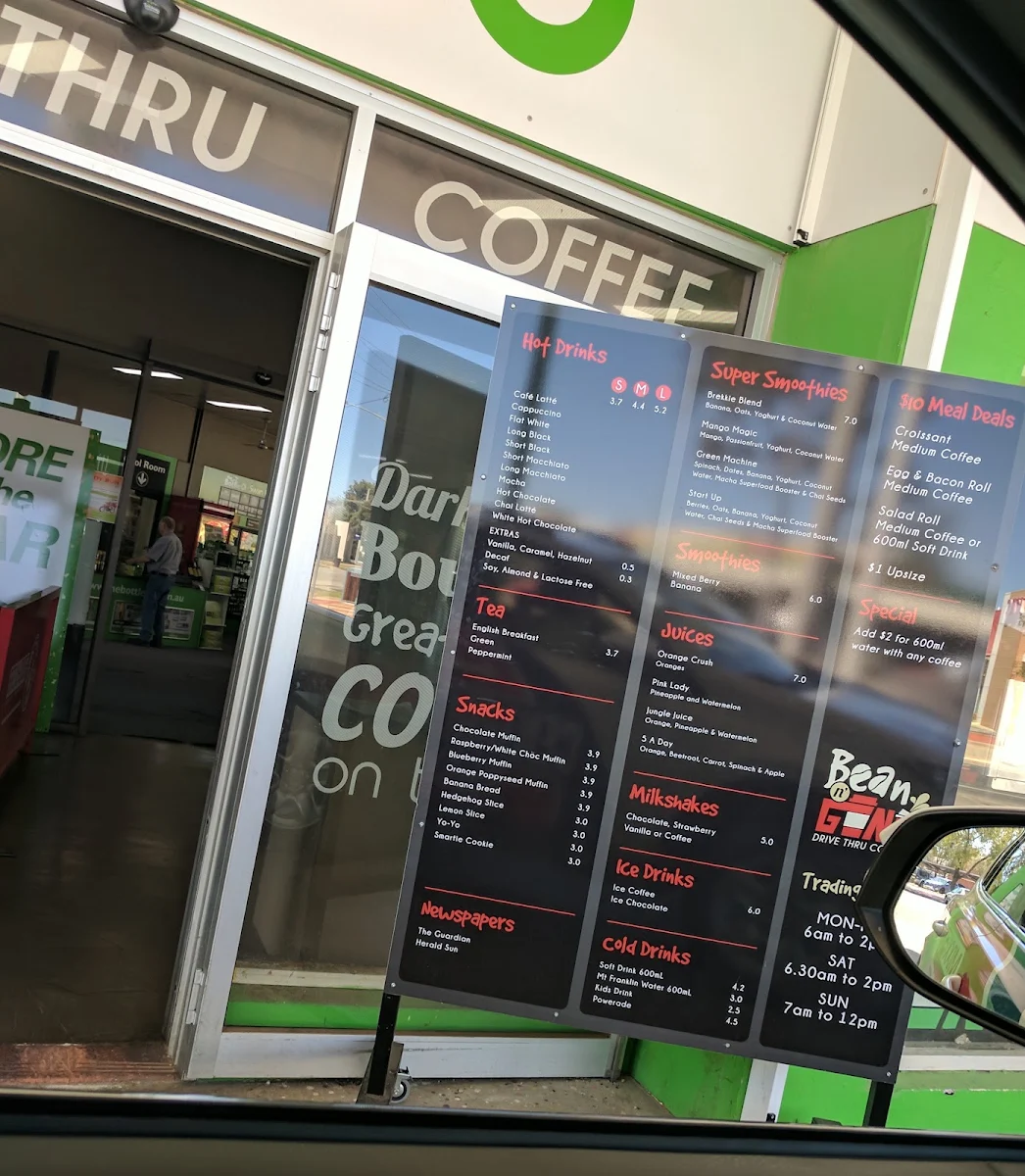 Menu, Bean N' Gone Coffee