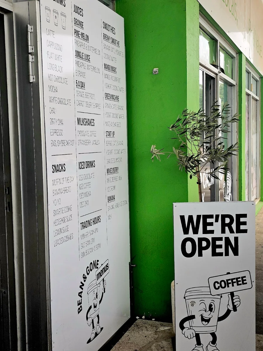Menu, Bean N' Gone Coffee