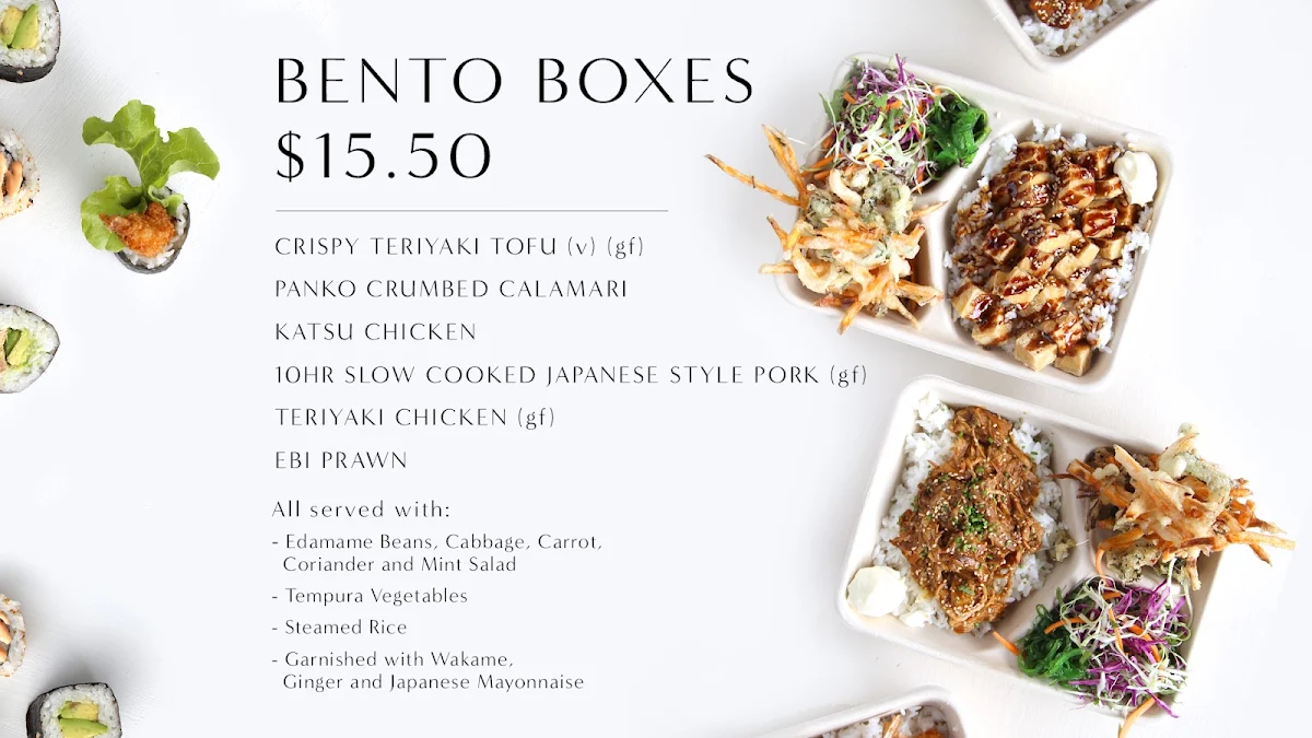 Menu, Street Sushi Sunrise