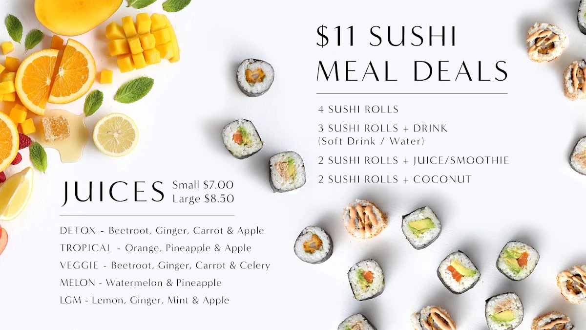 Menu, Street Sushi Sunrise