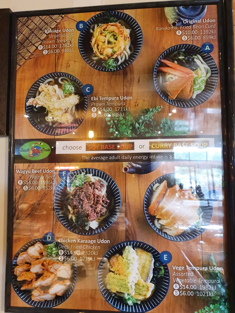 Menu, Sushi Train Nerang