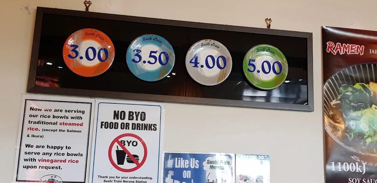Menu, Sushi Train Nerang