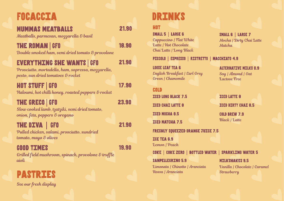 Menu, Little Sista