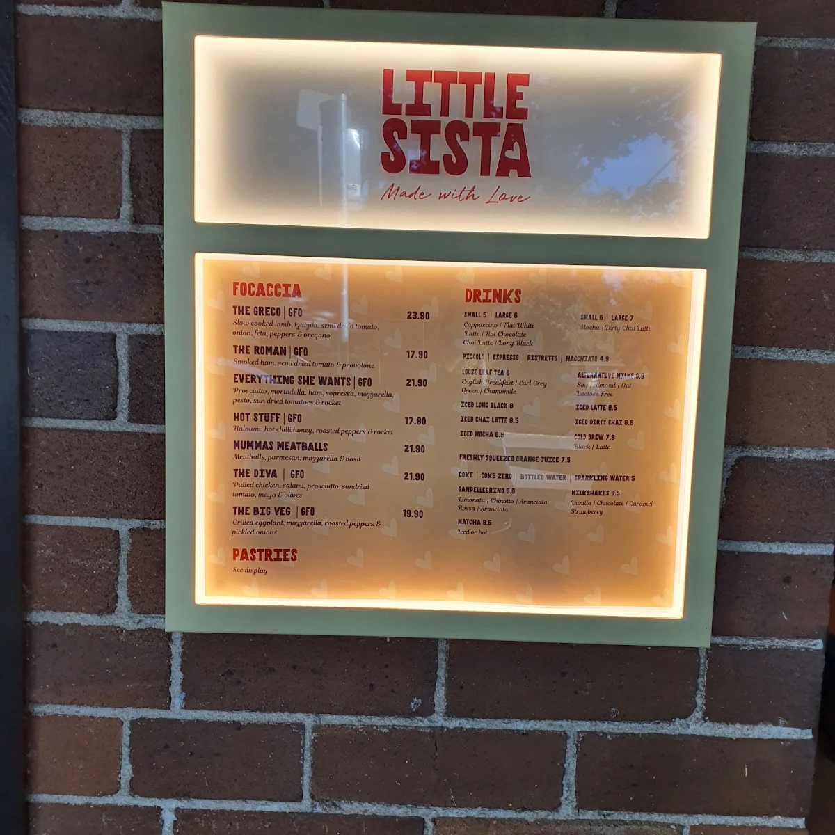 Menu, Little Sista