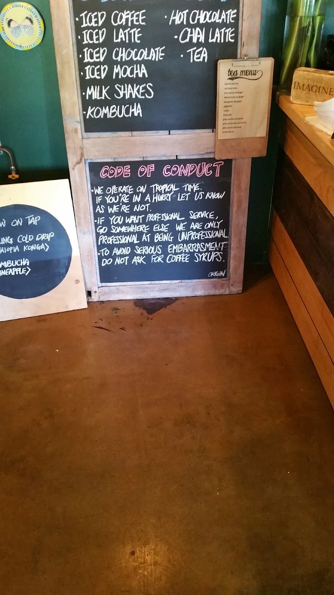Menu, Origin Espresso Port Douglas Coffee