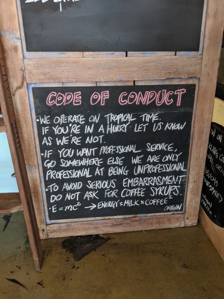 Menu, Origin Espresso Port Douglas Coffee