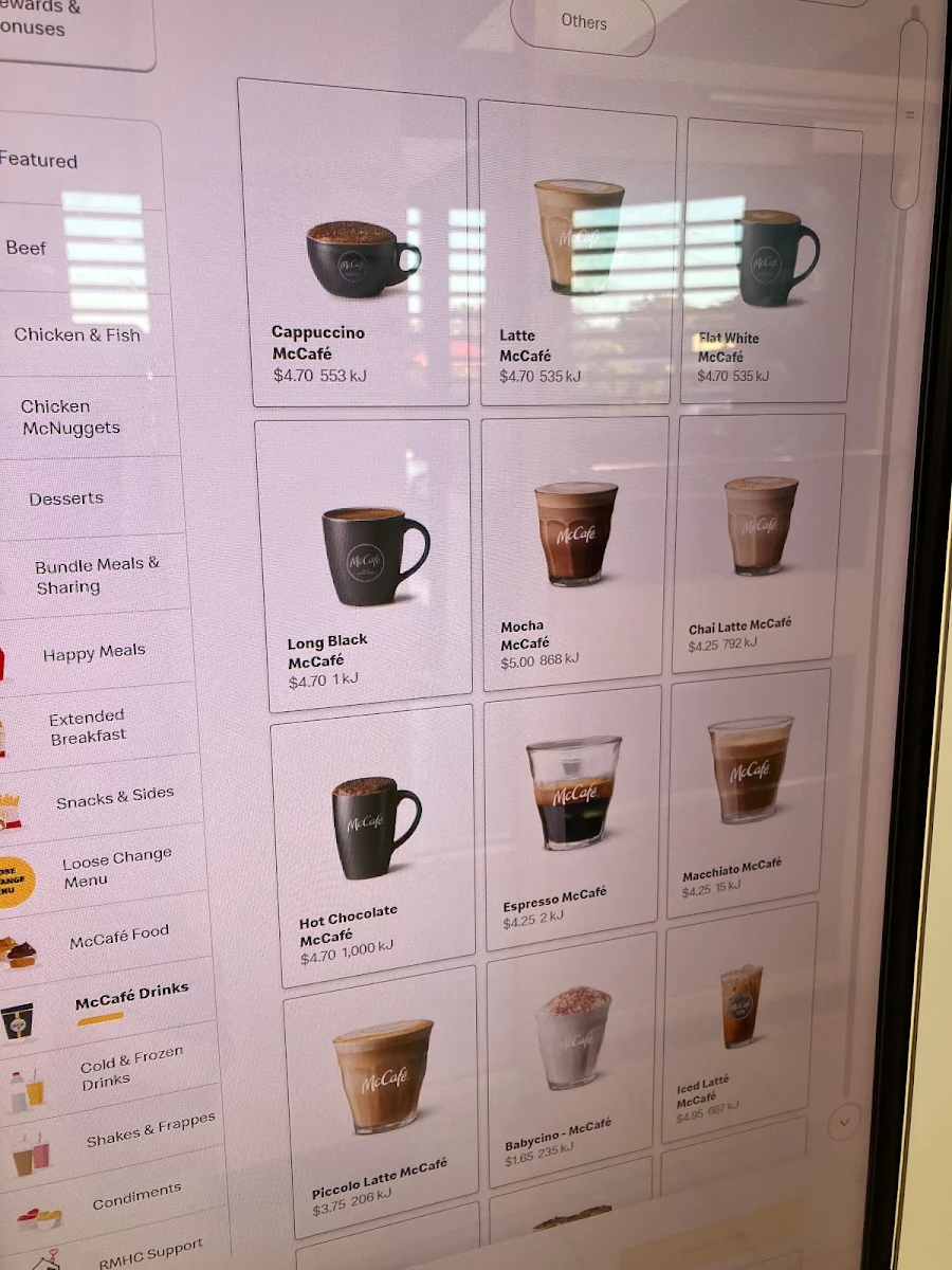 Menu, McDonald's